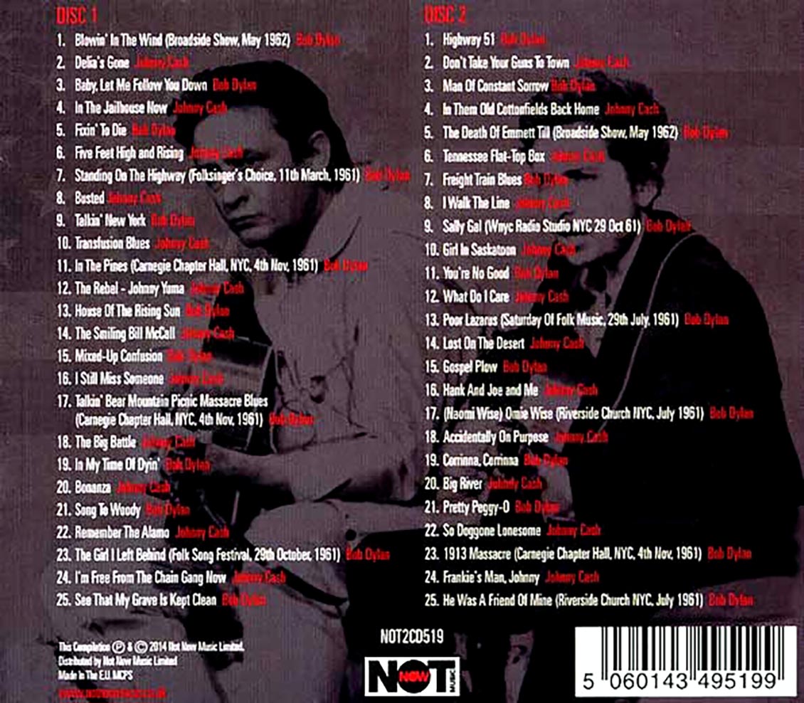 Johnny Cash, Bob Dylan - Johnny Cash Vs Bob Dylan: The Singer And The Song (50 tracks) (2xCD)