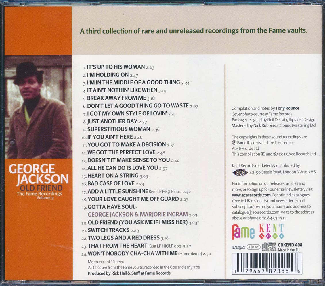 George Jackson - Old Friend: The Fame Recordings Volume 3 (24 tracks)