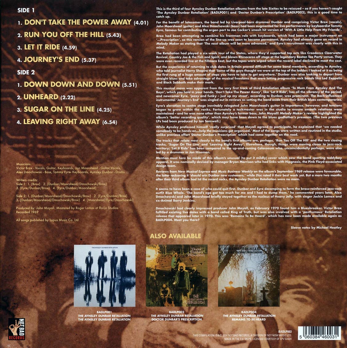 The Aynsley Dunbar Retaliation - To Mum, From Aynsley And The Boys (180g)