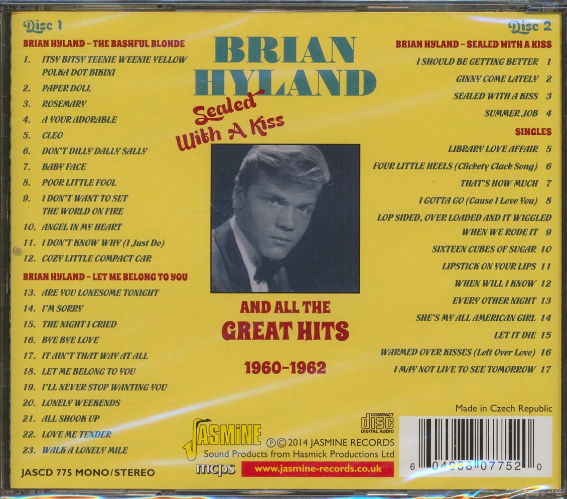 Brian Hyland - Sealed With A Kiss + The Bashful Blond + Let Me Belong To You And All The Great Hits 1960-1962 (40 tracks) (2xCD)