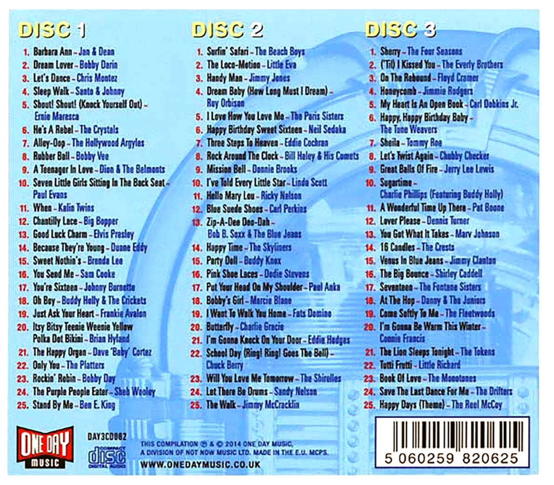 Various - Happy Days: 75 Classic Sounds From The Rock 'N' Roll Years (75 tracks) (3xCD) (deluxe 3-fold digipak)