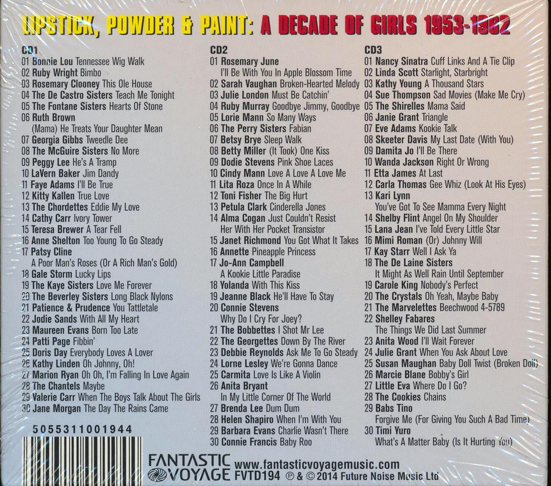 Various - Lipstick, Powder & Paint: A Decade Of Girls 1953-1962 (90 tracks) (3xCD)