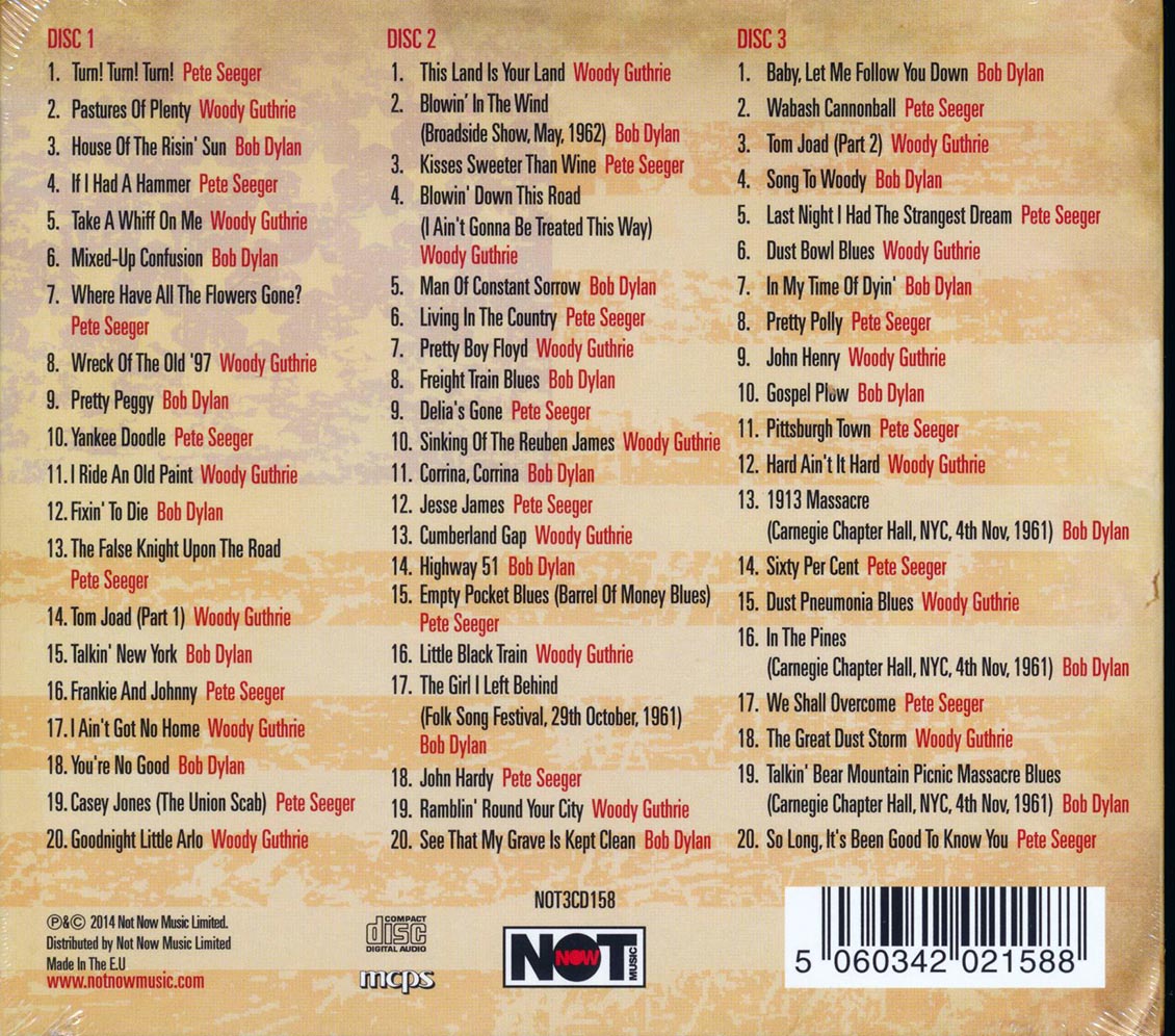 Pete Seeger, Woody Guthrie, Bob Dylan - American Folk Legends (60 tracks) (3xCD) (deluxe 3-fold digipak)