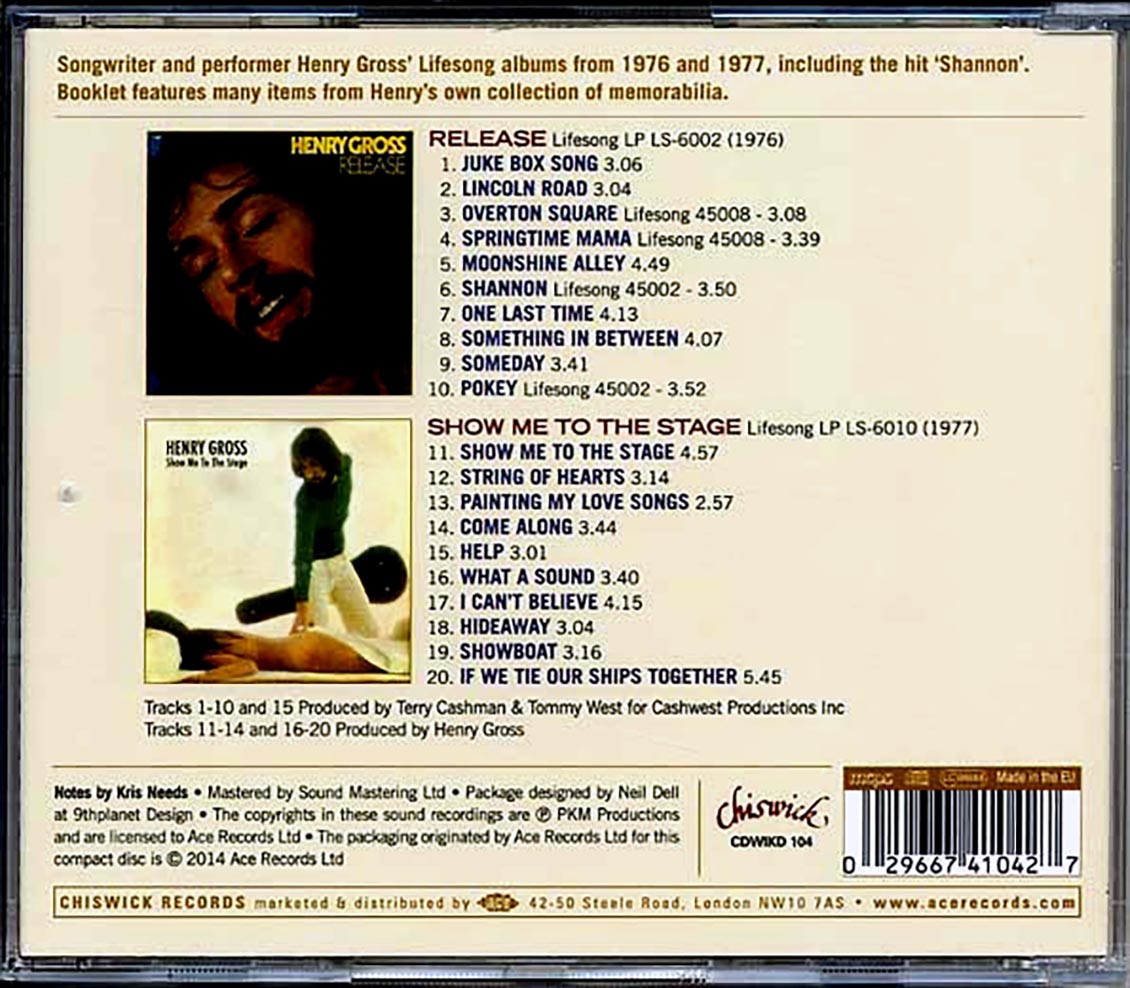 Henry Gross - Release + Show Me To The Stage (20 tracks)