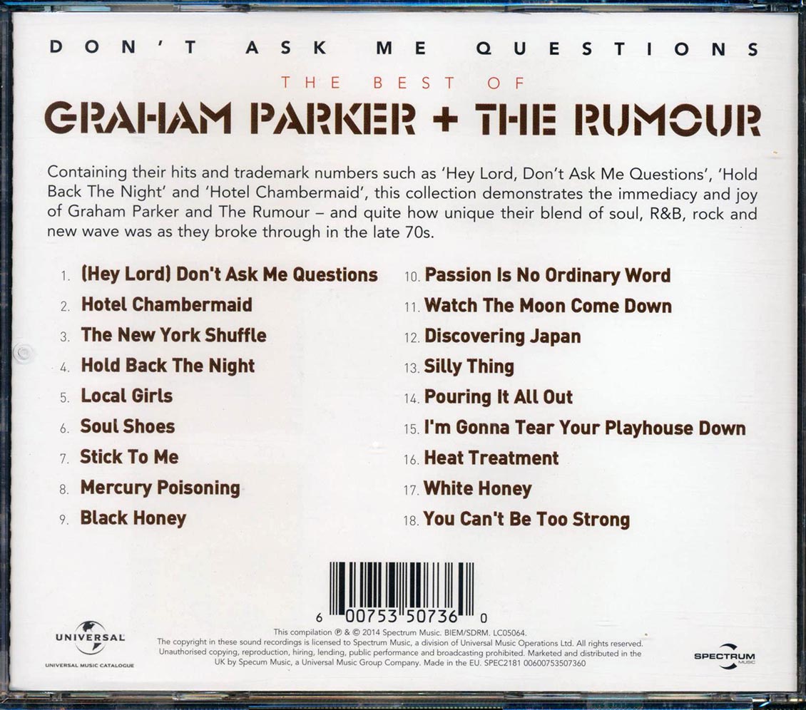 Graham Parker & The Rumour - Don't Ask Me Questions: The Best Of Graham Parker & The Rumour