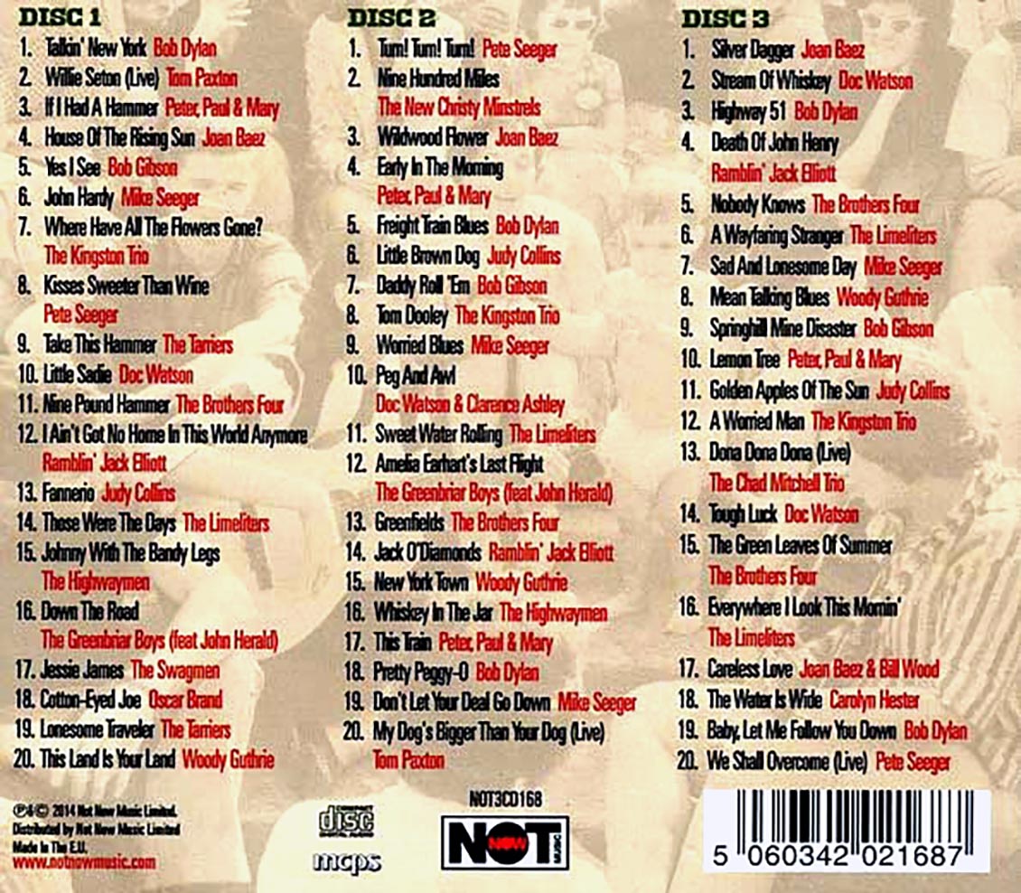 Bob Dylan, Tom Paxton, Joan Baez, Etc. - The Greenwich Village Folk Scene: 60 Songs From The American Folk Revival (60 tracks) (3xCD) (deluxe 3-fold digipak)