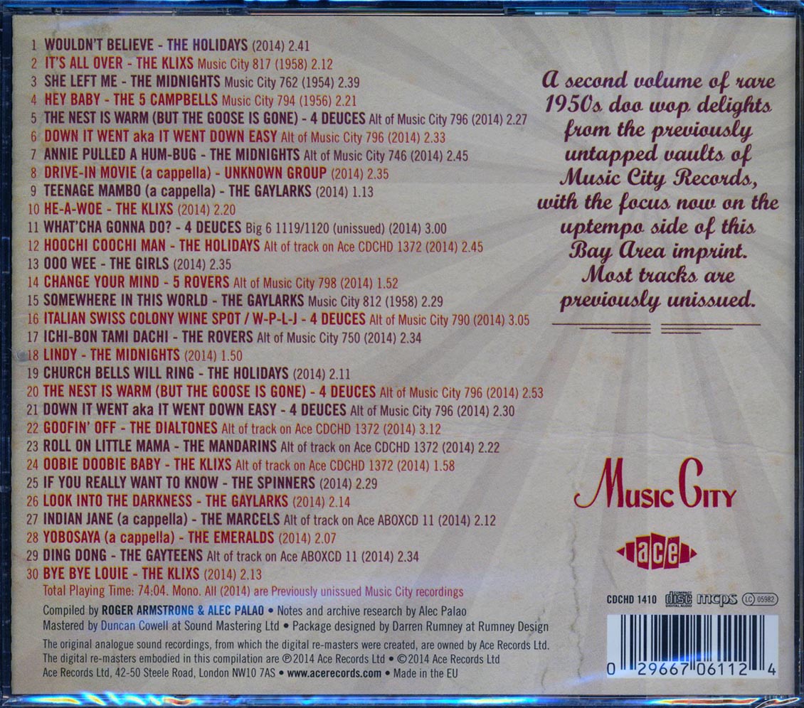 Various - Music City Vocal Groups: Rock 'N' Roll It, Mambo, Stroll It (30 tracks)