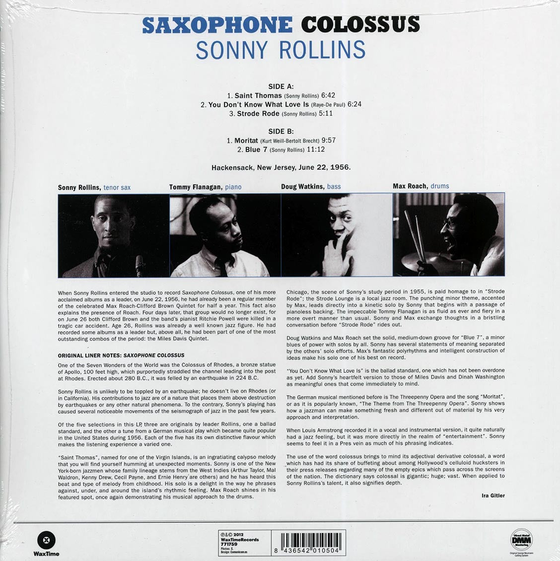 Sonny Rollins - Saxophone Colossus (180g)