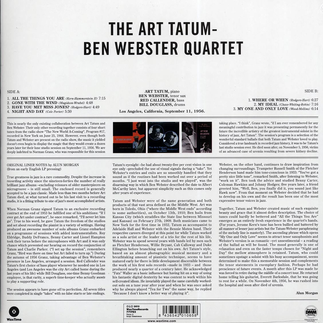 Art Tatum, Ben Webster - Art Tatum-Ben Webster Quartet (ltd. ed.) (180g) (remastered)