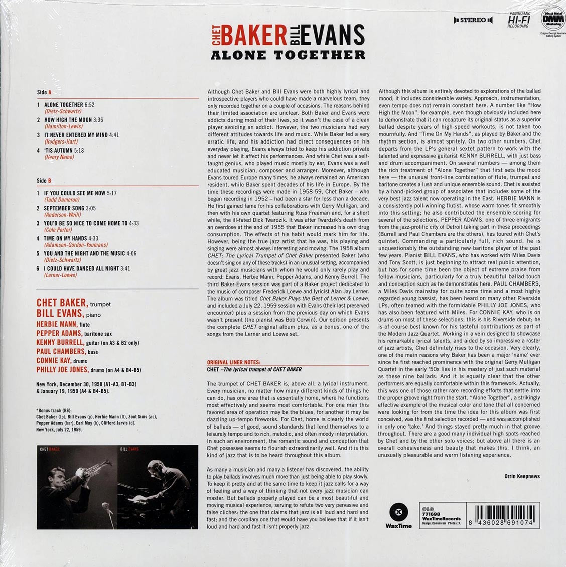 Chet Baker, Bill Evans - Alone Together (180g)