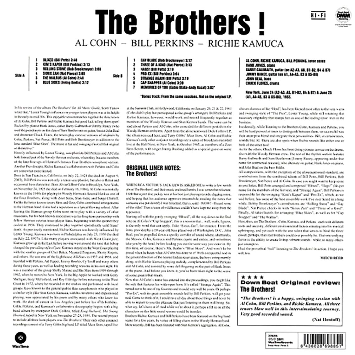 Al Cohn, Bill Perkins, Richie Kamuca - The Brothers! (180g)