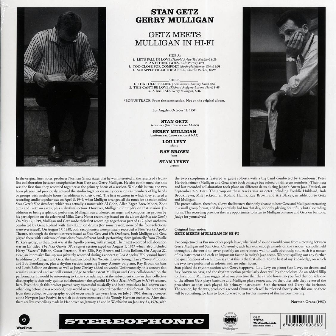 Stan Getz, Gerry Mulligan - Getz Meets Mulligan In Hi-Fi (180g)
