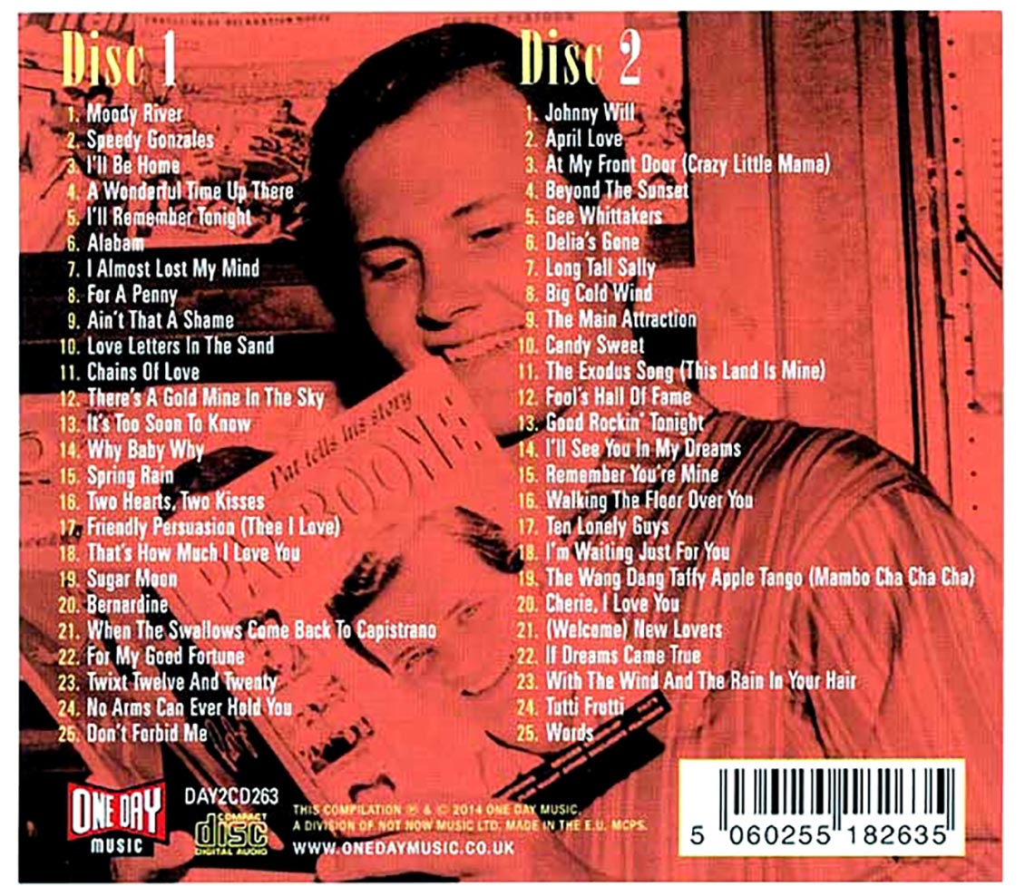 Pat Boone - The Very Best Of Pat Boone (50 tracks) (2xCD) (deluxe 3-fold digipak)