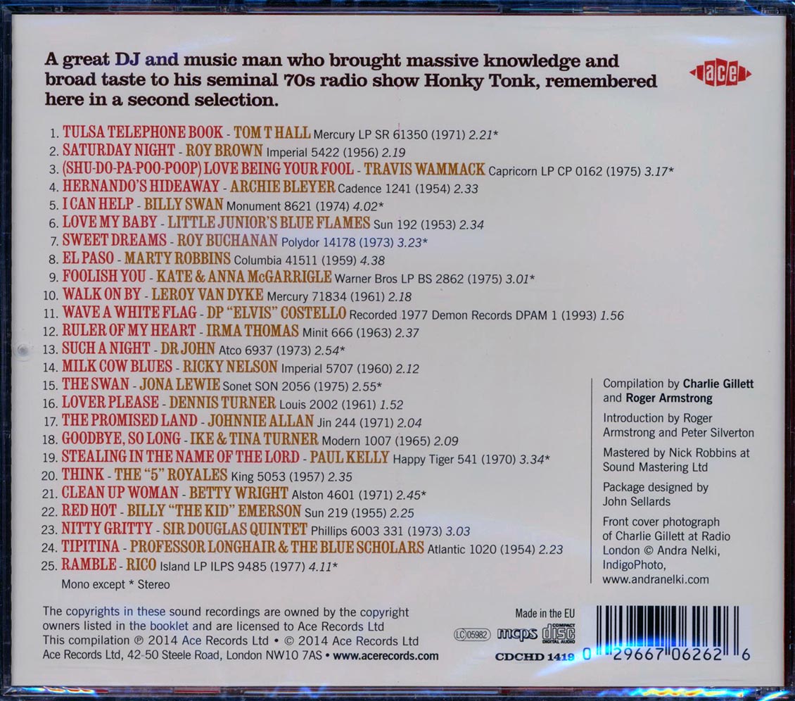 Various - Charlie Gillett's Radio Picks: Honky Tonk Volume 2 (25 tracks)