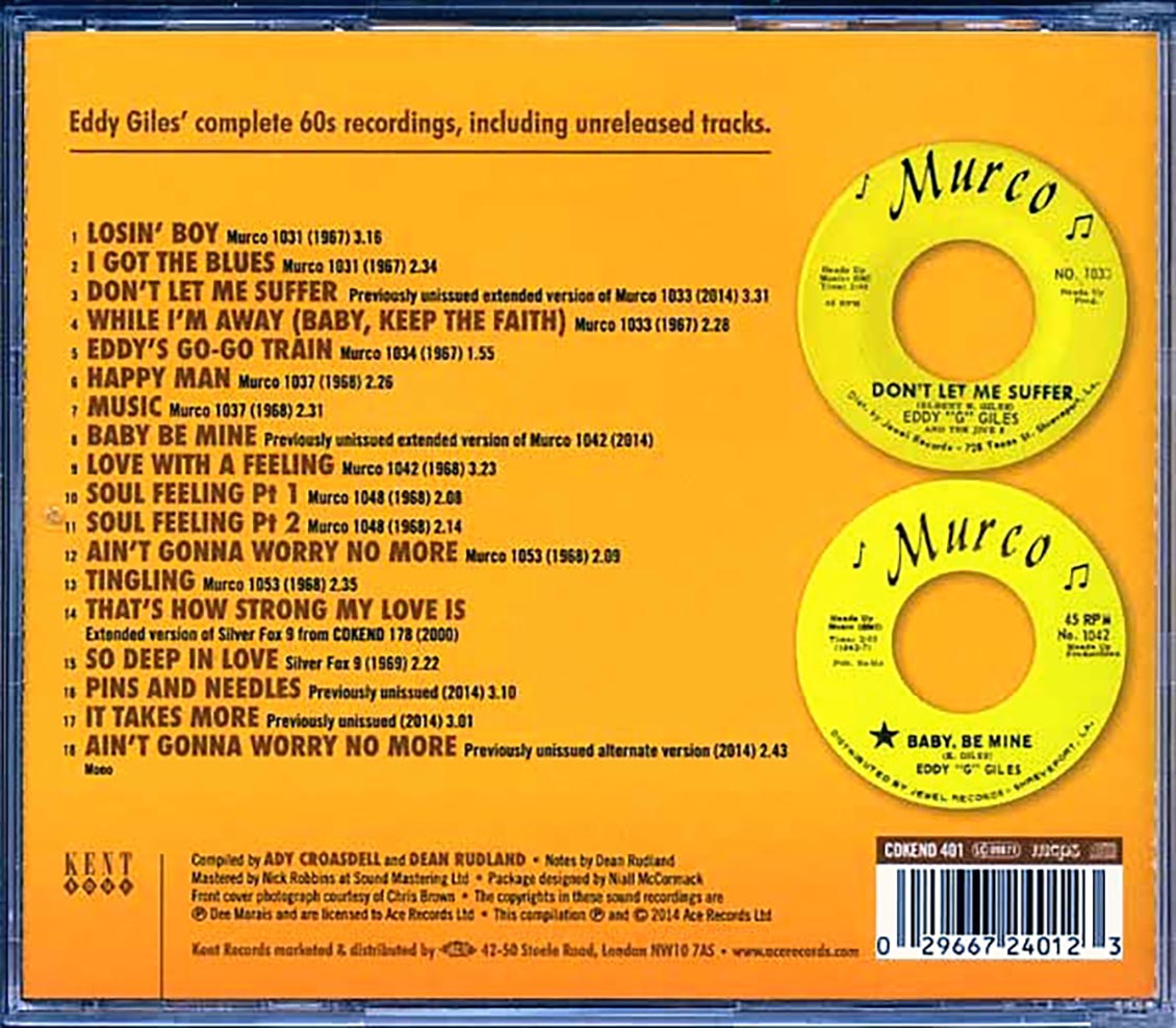 Eddy Giles - Southern Soul Brother: The Murco Recordings 1967-1969