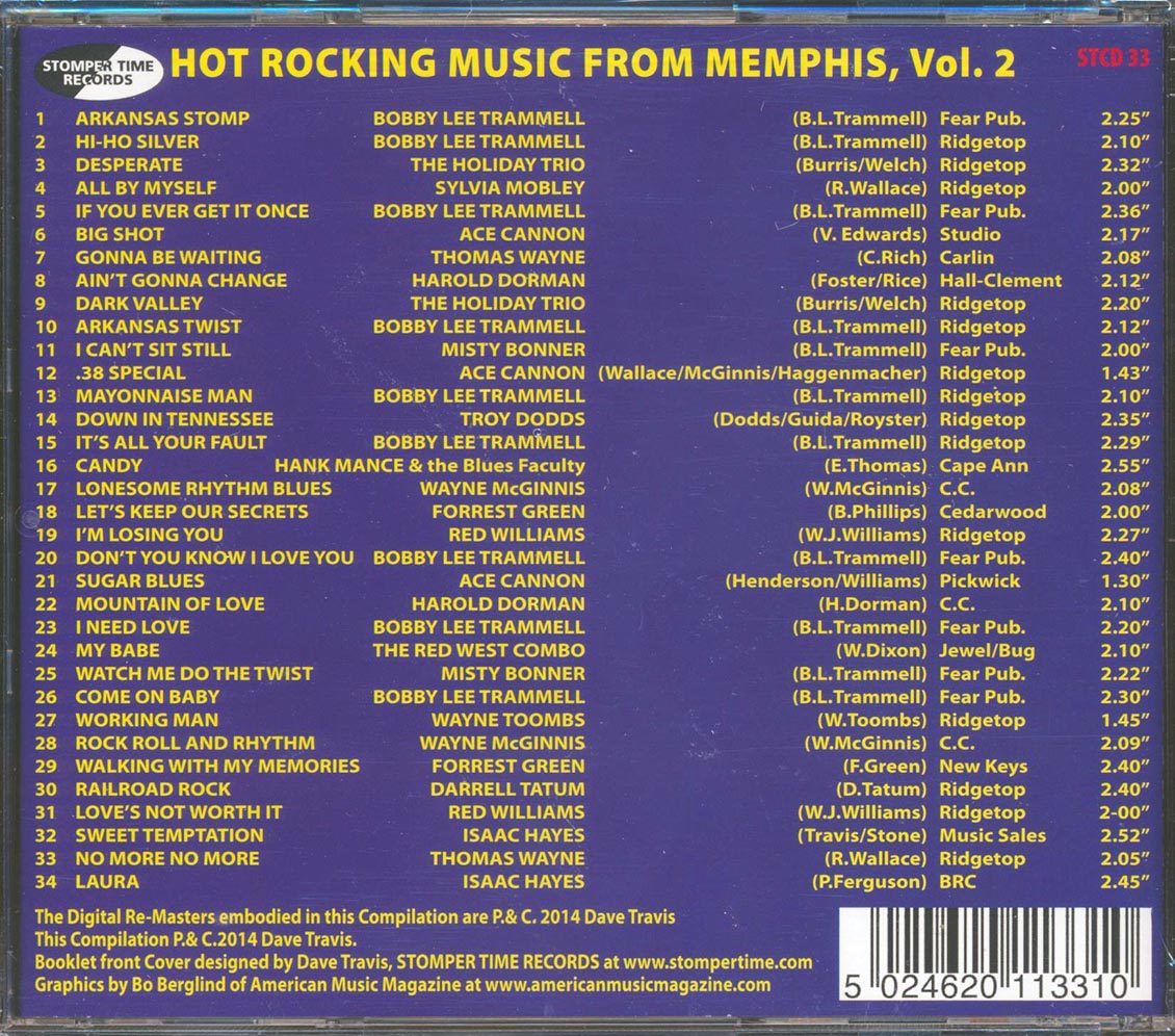 Various - Hot Rocking Music From Memphis Volume 2: The Santo Recording Company Story (34 tracks)