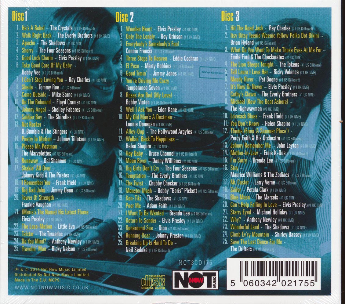Various - Number 1 Hits Of The '60s (75 tracks) (3xCD) (deluxe 3-fold digipak)