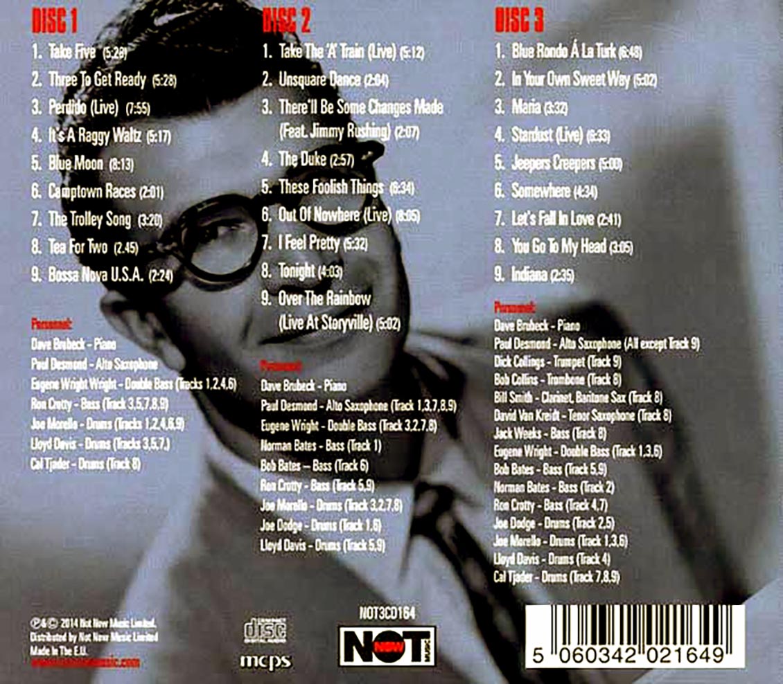 Dave Brubeck - The Very Best Of Dave Brubeck (27 tracks) (3xCD) (deluxe 3-fold digipak)