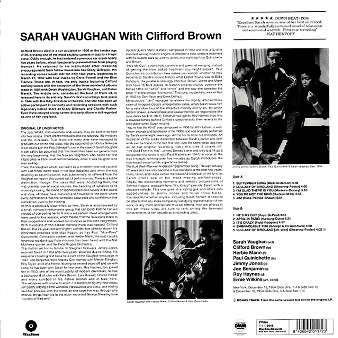 Sarah Vaughan - Sarah Vaughan With Clifford Brown (180g)