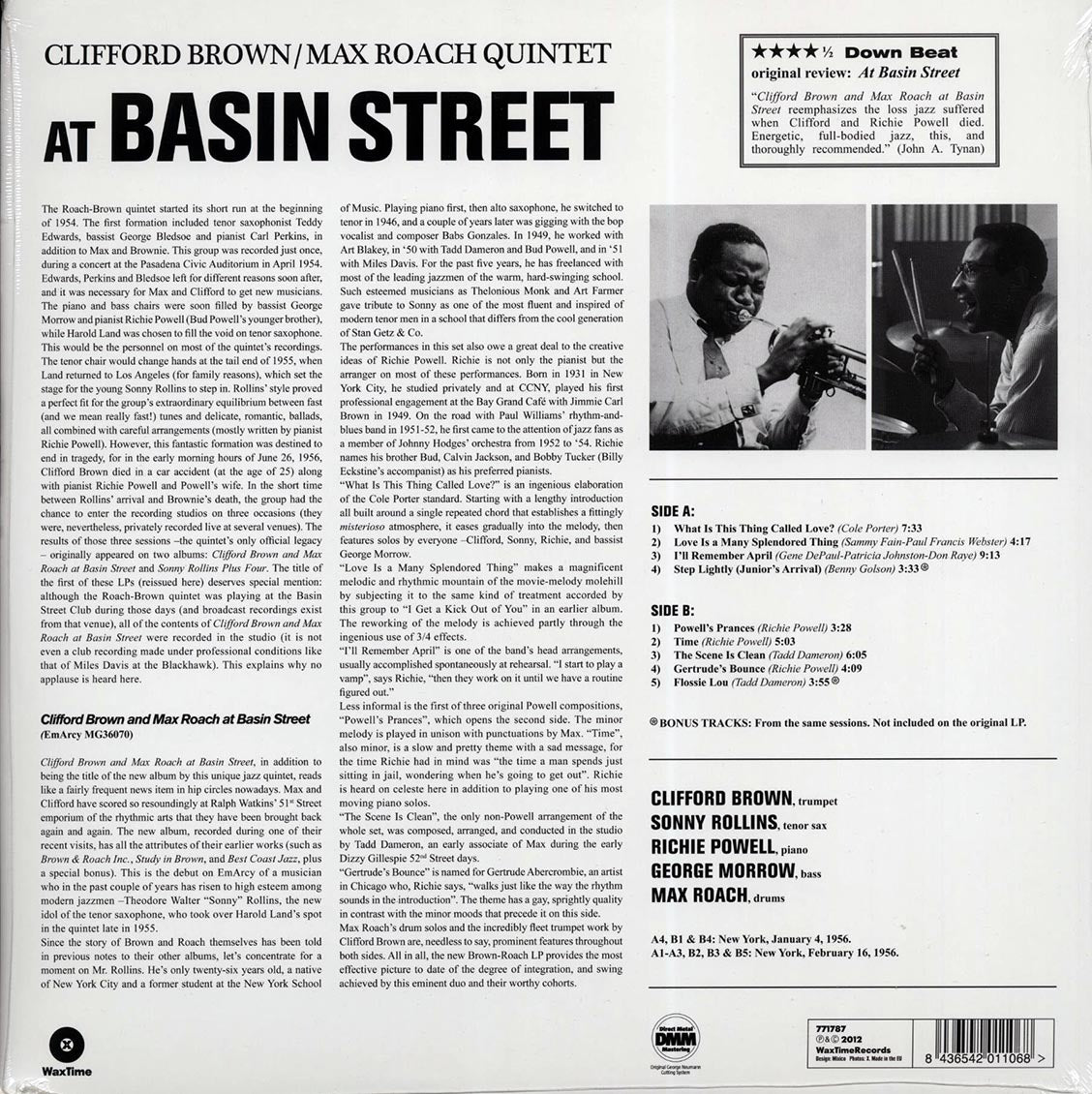 The Clifford Brown & Max Roach Quintet - Clifford Brown & Max Roach At Basin Street (180g)