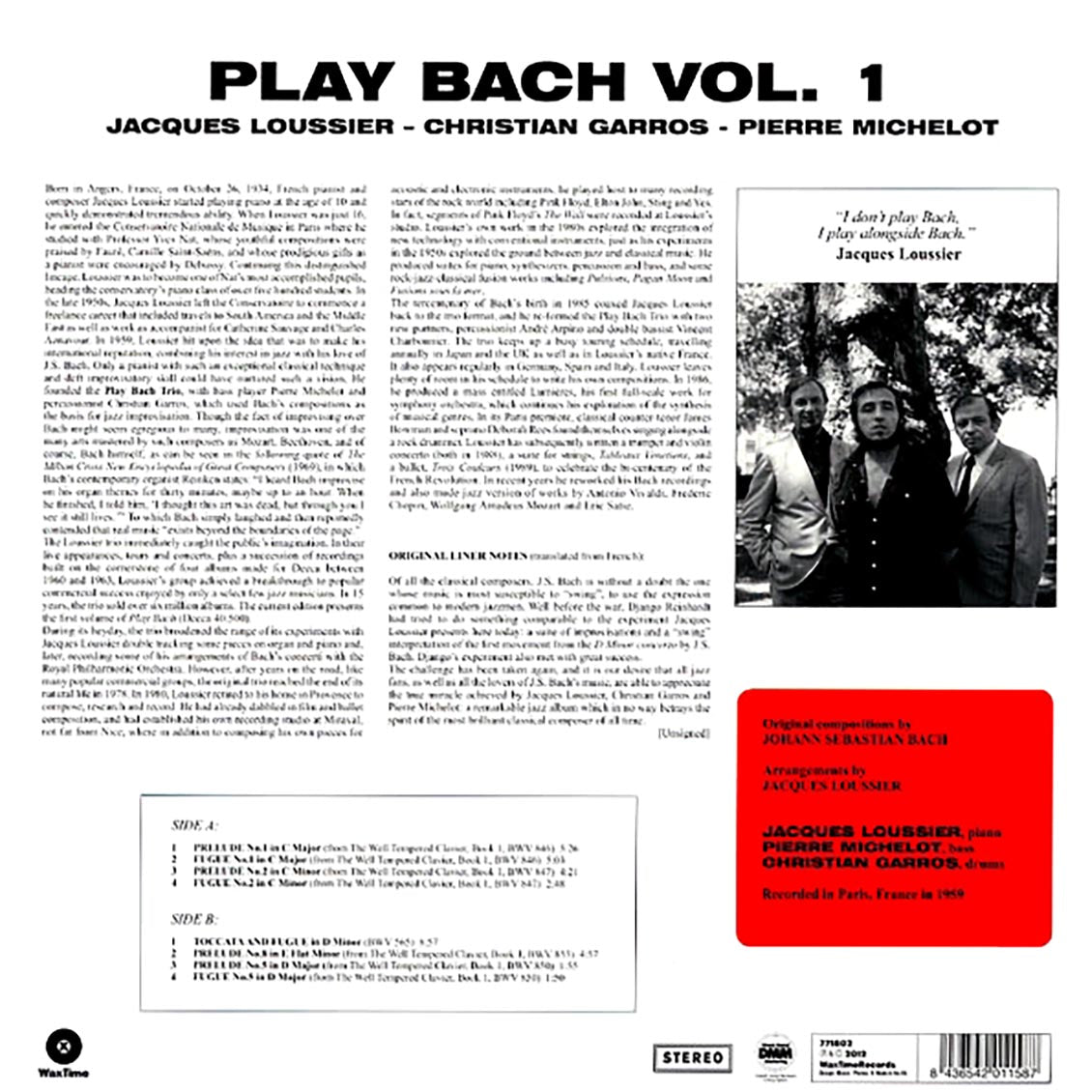 Jacques Loussier - Play Bach No. 1 (180g)