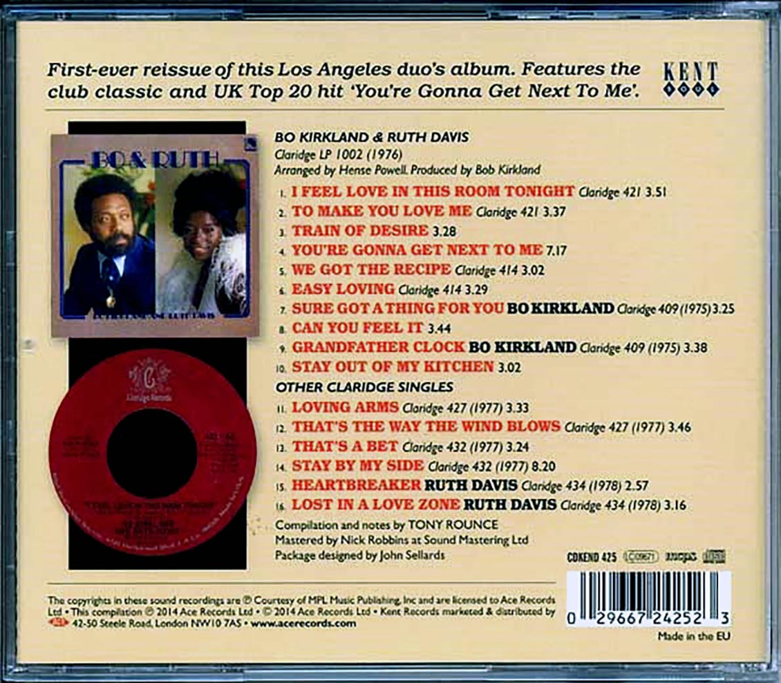 Bo Kirkland & Ruth Davis - You're Gonna Get Next To Me + The Complete Claridge Recordings