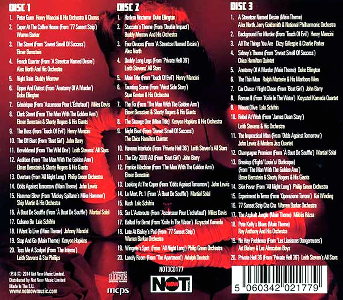 Henry Mancini, John Barry, Duke Ellington, Etc. - Jazz Noir: 60 Menacing Masterpieces Of Mystery, Murder & Mayhem (60 tracks) (3xCD) (deluxe 3-fold digipak)