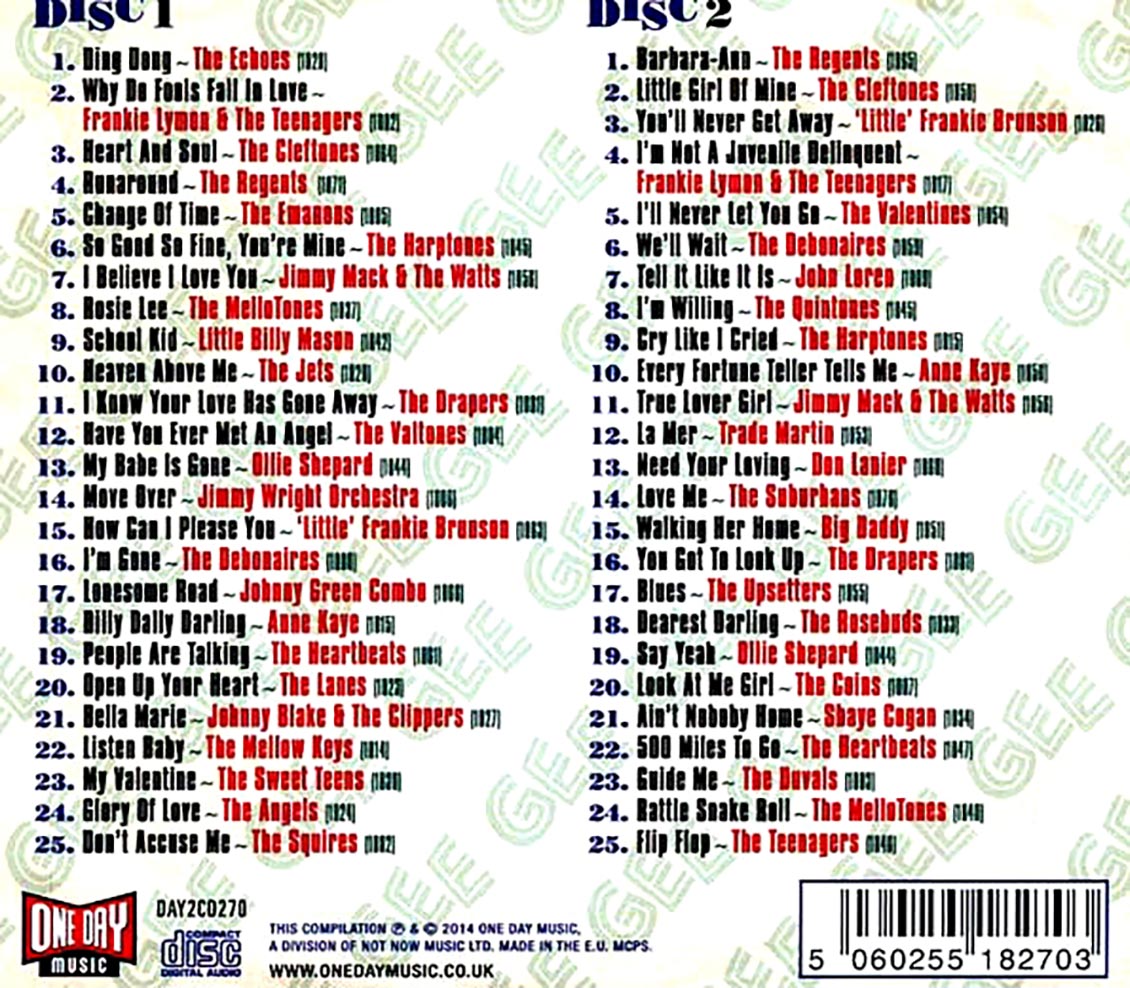 Various - Ding Dong: The Gee Records Story 1956-1962 (50 tracks) (2xCD) (deluxe 3-fold digipak)
