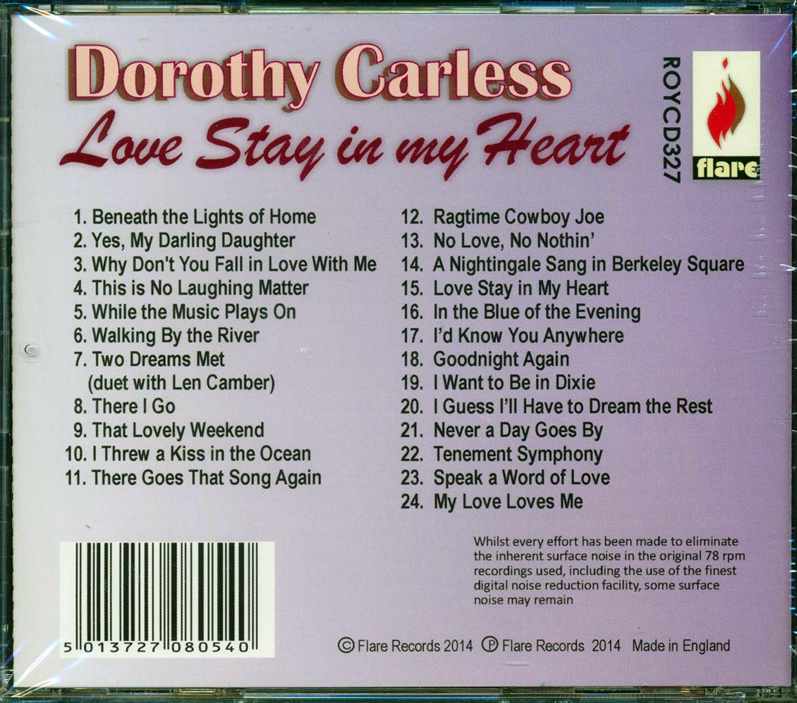 Dorothy Carless - Love, Stay In My Heart (24 tracks)
