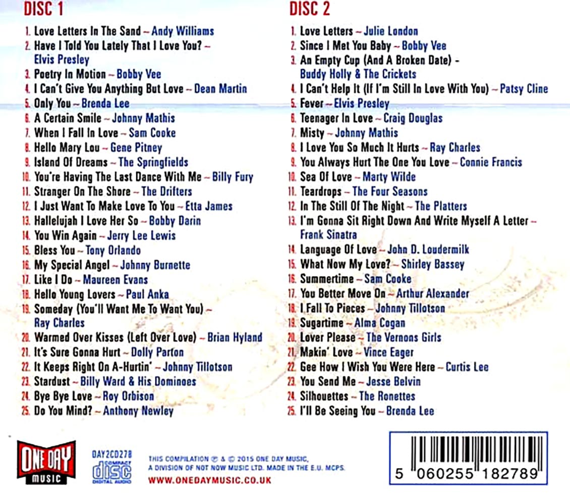 Various - Love Letters In The Sand (50 tracks) (2xCD) (deluxe 3-fold digipak)