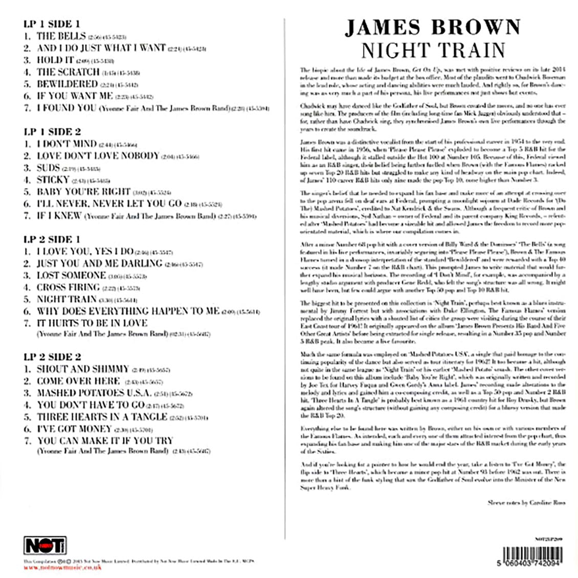 James Brown - Night Train: The King Singles 1960-1962 (2xLP) (180g)