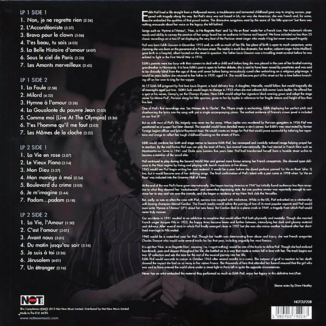 Edith Piaf - Je Ne Regrette Rien (2xLP) (180g) (colored vinyl)