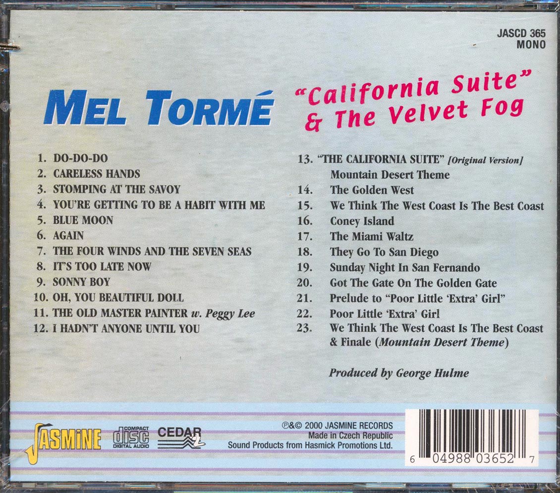 Mel Torme - California Suite & The Velvet Fog (marked/ltd stock)