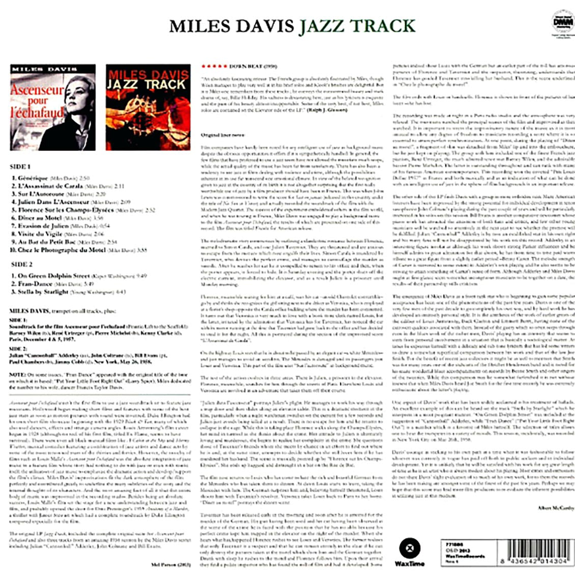 Miles Davis - Jazz Track: The Original Sound Track Recording From Frantic (180g)