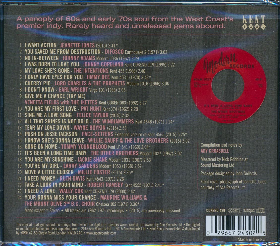 Wally Cox, Pace-Setters, Jeanette Jones, Etc. - Los Angeles Soul: Kent-Modern's Black Music Legacy (24 tracks)