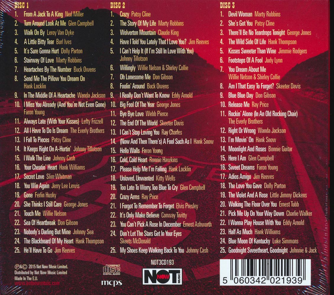 Various - Country Love Songs: 75 Original (75 tracks) (3xCD) (deluxe 3-fold digipak)