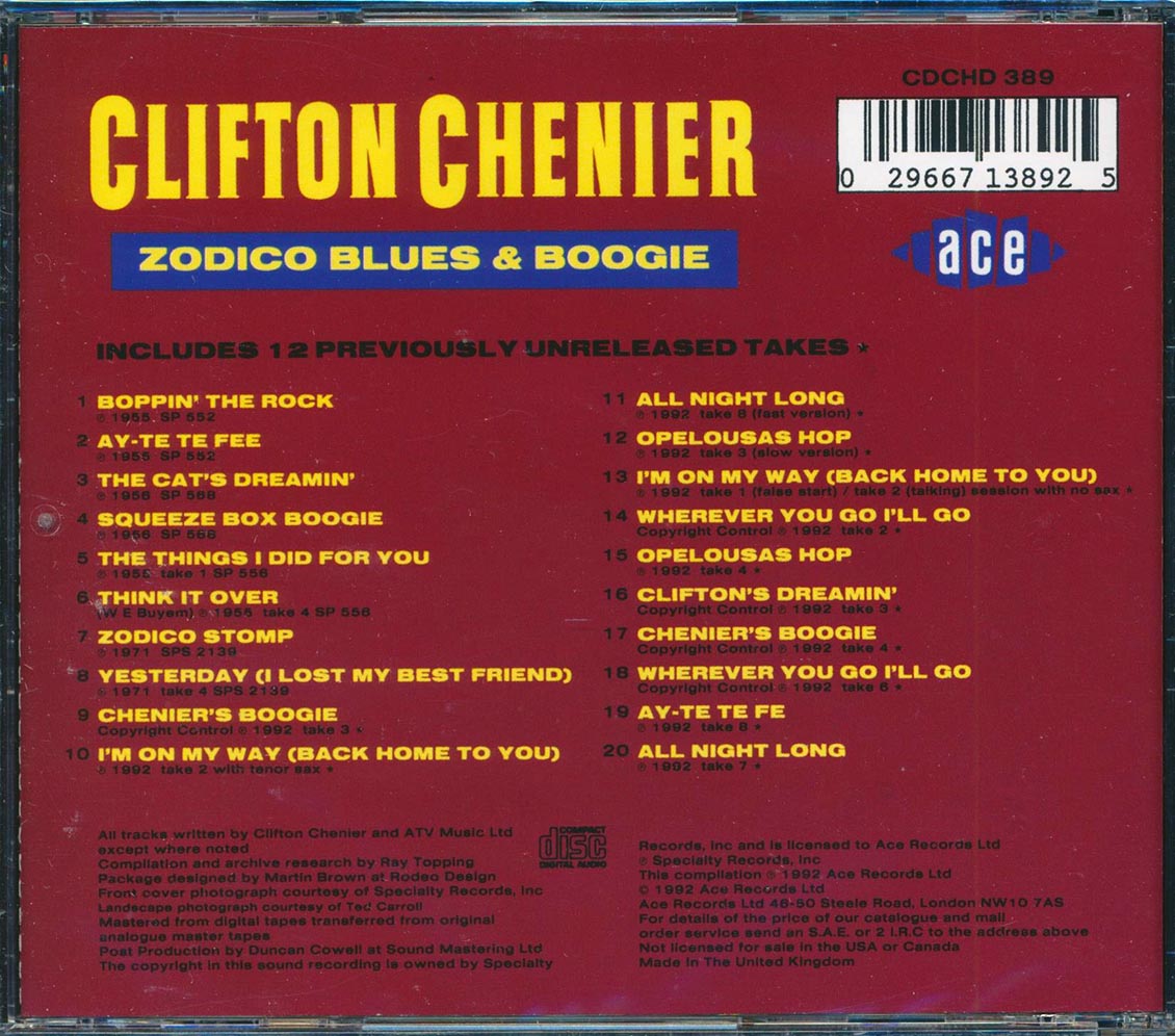 Clifton Chenier - Zodico Blues & Boogie
