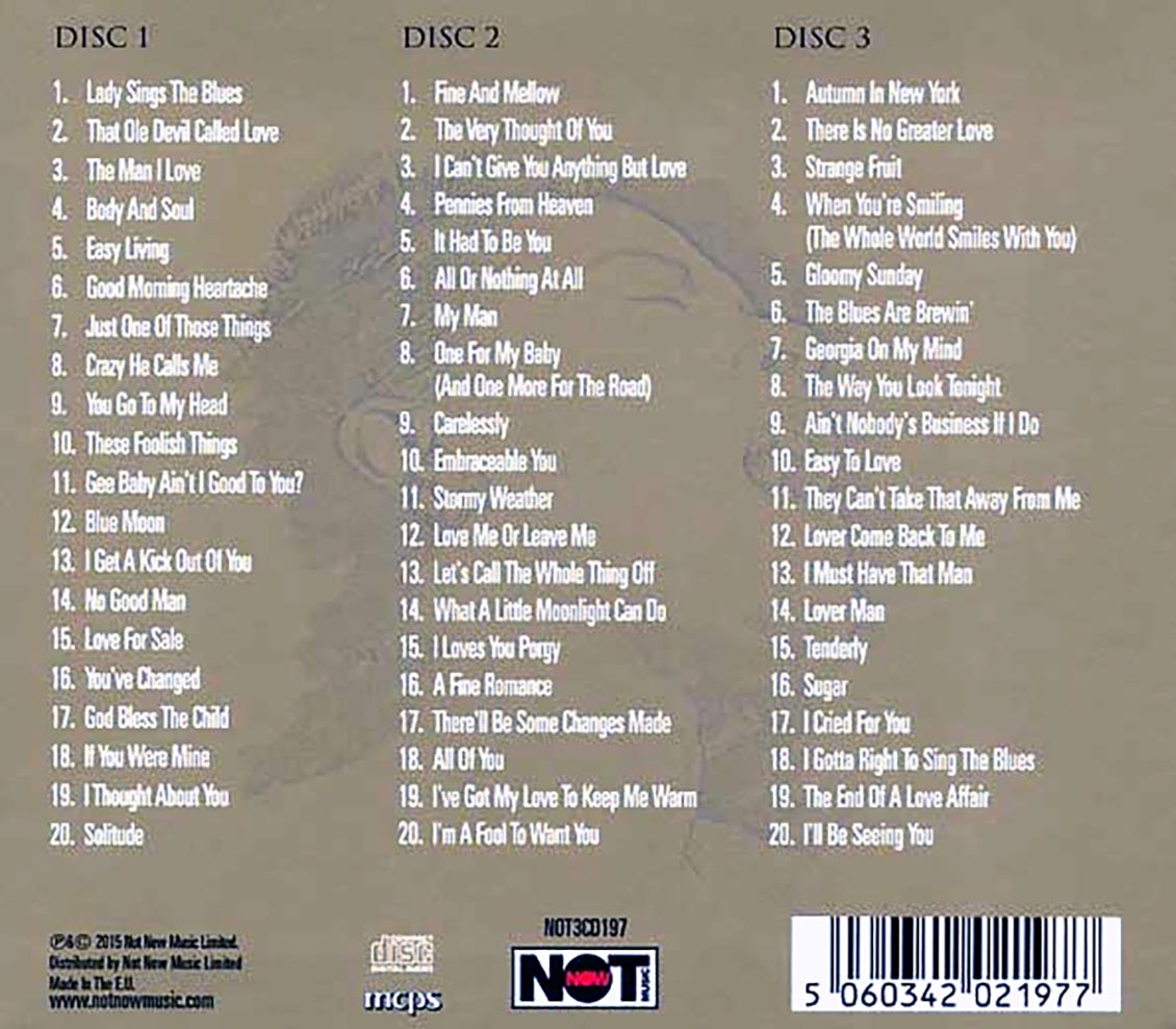 Billie Holiday - Gold: 60 Original Classics (60 tracks) (3xCD) (deluxe 3-fold digipak)