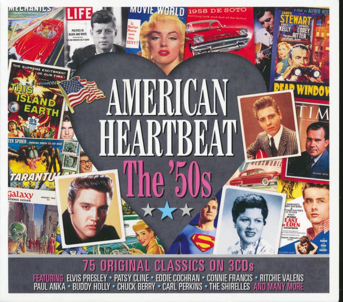 Elvis Presley, Eddie Cochran, Buddy Holly, Carl Perkins, Etc. - American Heartbeat: The '50s (75 tracks) (3xCD) (deluxe 3-fold digipak)