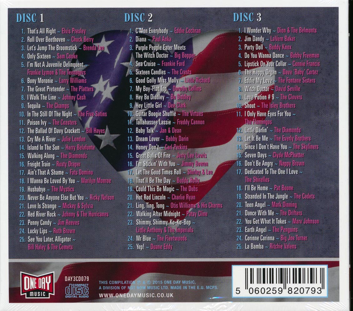 Elvis Presley, Eddie Cochran, Buddy Holly, Carl Perkins, Etc. - American Heartbeat: The '50s (75 tracks) (3xCD) (deluxe 3-fold digipak)
