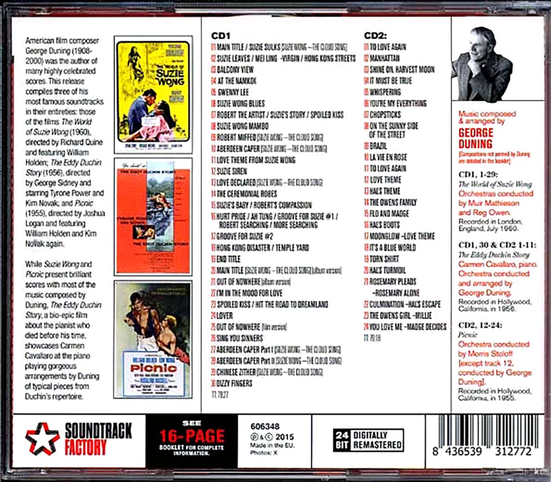 George Duning - The World Of Suzie Wong + The Eddy Duchin Story + Picnic (2xCD)