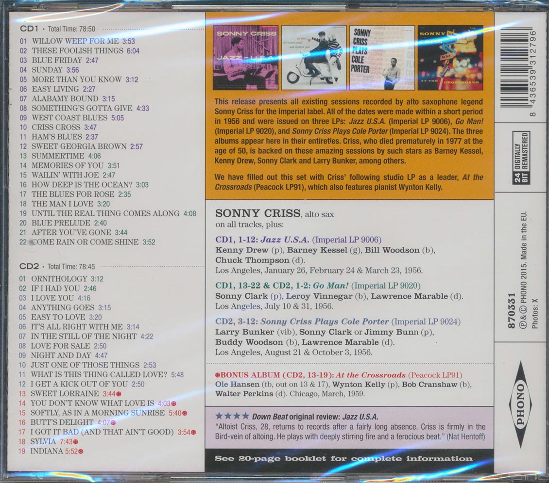 Sonny Criss - The Complete Imperial Sessions (2xCD)