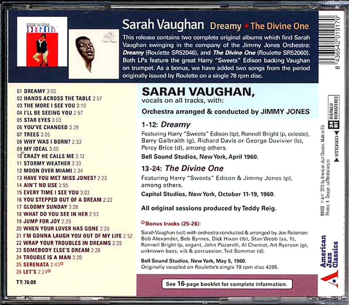 Sarah Vaughan - Dreamy + The Divine One
