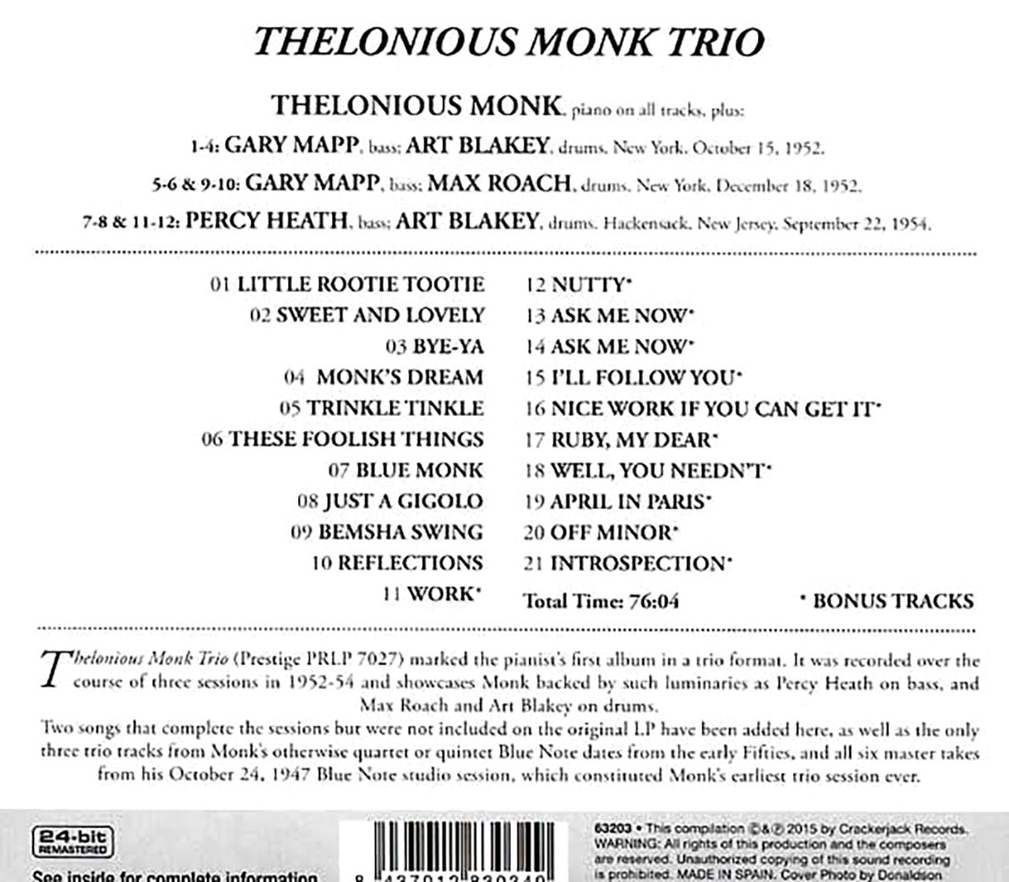 Thelonious Monk - Thelonious Monk Trio