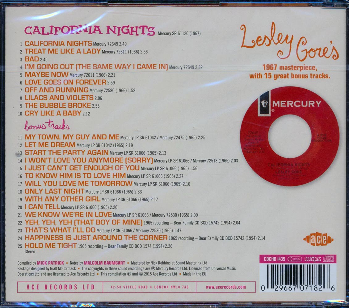 Lesley Gore - California Nights (25 tracks)