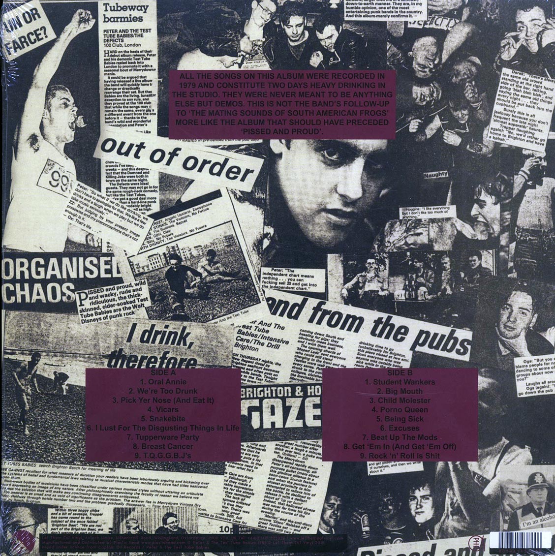 Peter & The Test Tube Babies - The Loud Blaring Punk Rock LP (colored vinyl)