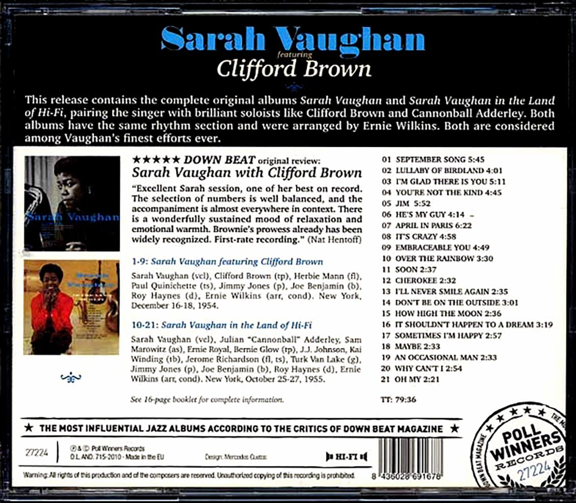 Sarah Vaughan, Clifford Brown - Sarah Vaughan Featurimg Clifford Brown