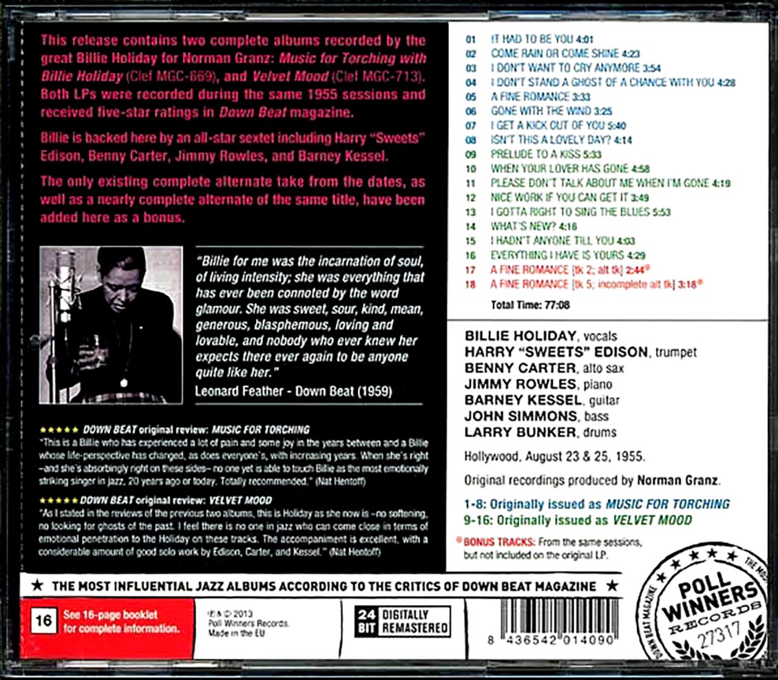 Billie Holiday - Music For Torching + Velvet Mood