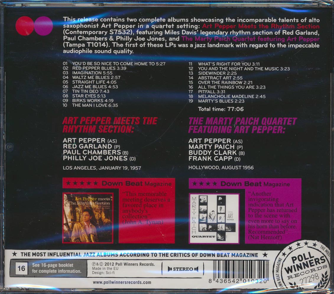Art Pepper - Art Pepper Meets The Rhythm Section + Marty Paich Quartet Featuring Art Pepper