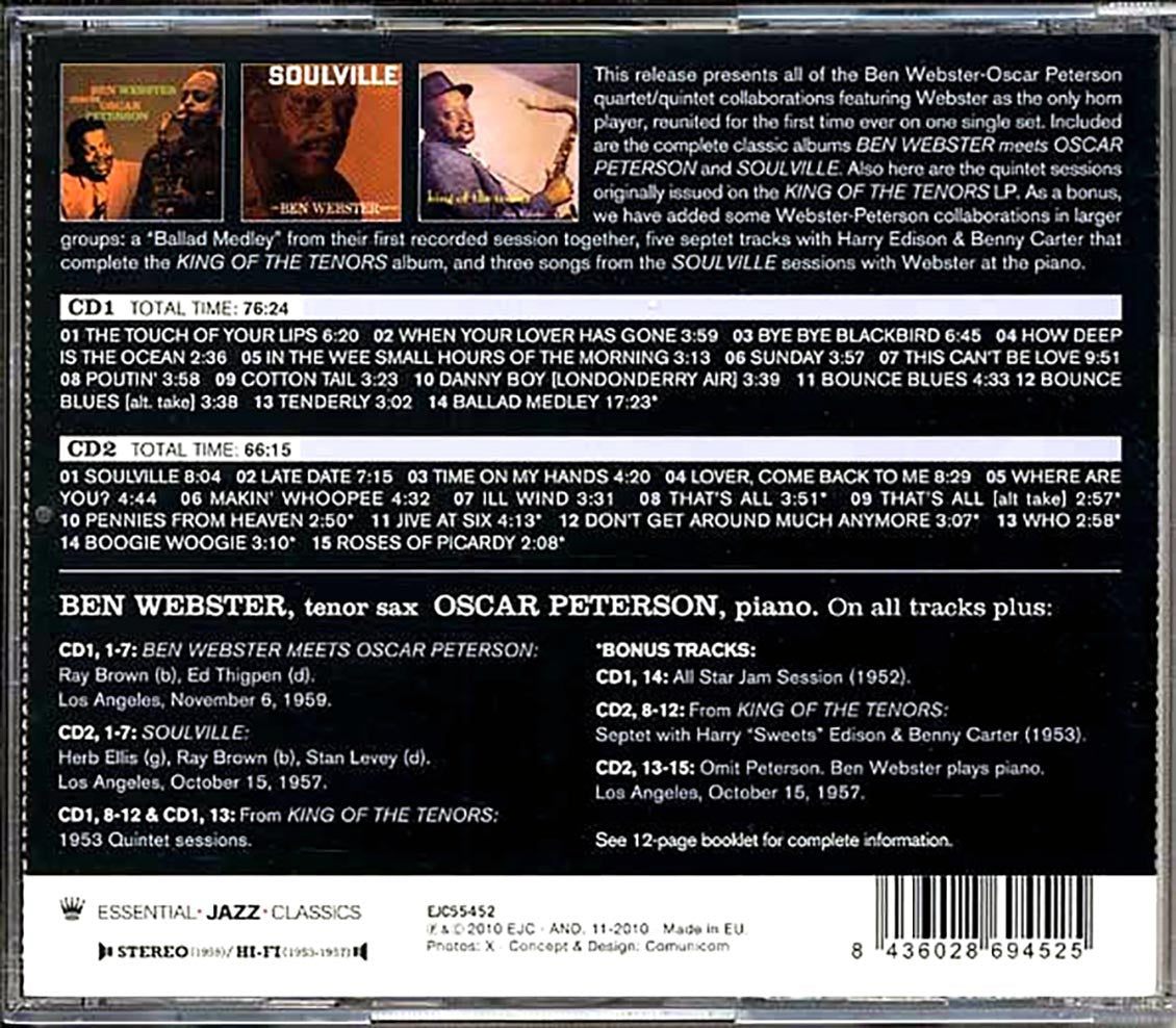 Ben Webster, Oscar Peterson - Ben Webster Meets Oscar Peterson: The Legendary Sessions (2xCD)